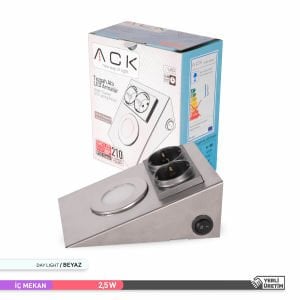 ACK 6500K 2.5W Çift Prizli Tezgah Altı Armatür AH11-00234