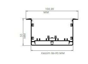 Darklight 155 68W 2290 mm Sıva Altı Linear Düz Difüzör DL1555 2250 6500K Beyaz Işık