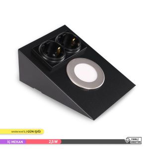 ACK 3000K 2.5W Çift Prizli Tezgah Altı Armatür AH11-00201