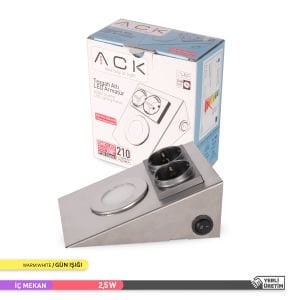 ACK 3000K 2.5W Çift Prizli Tezgah Altı Armatür AH11-00204