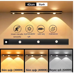 Noas 3W Aztek Led Cabınet (Siyah Kasa)-3 Renk YL05-6100