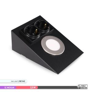 ACK 6500K 2.5W Çift Prizli Tezgah Altı Armatür AH11-00231