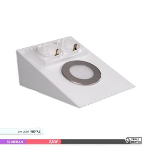 ACK 6500K 2.5W Çift Prizli Tezgah Altı Armatür Beyaz  AH11-00230