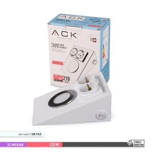 ACK 6500K 2.5W Çift Prizli Tezgah Altı Armatür Beyaz  AH11-00230