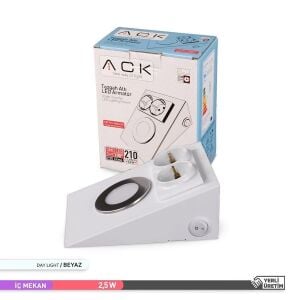ACK 5W Çift Prizli Tezgah Altı Armatür Beyaz AH11-00230