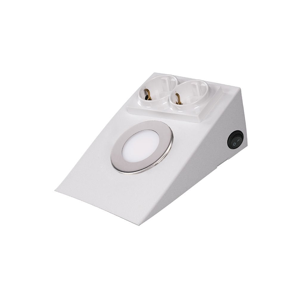 ACK 6500K 2.5W Çift Prizli Tezgah Altı Armatür Beyaz  AH11-00230