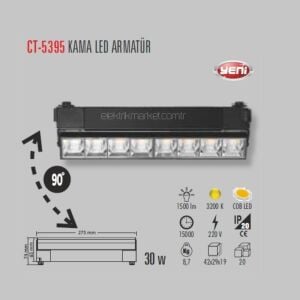 Cata 30W Led Ray Spot Armatür Kama 3200K CT-5395