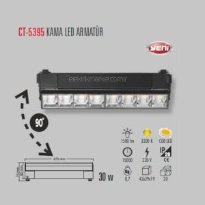 Cata 30W Led Ray Spot Armatür Kama 3200K CT-5395