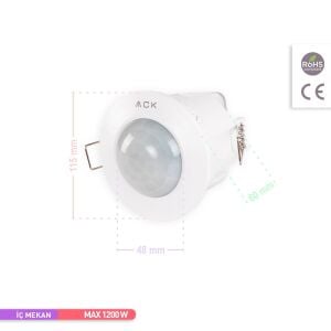 ACK 360° Sıva Altı Tavan Tipi Hareket Sensörü AY31-01040