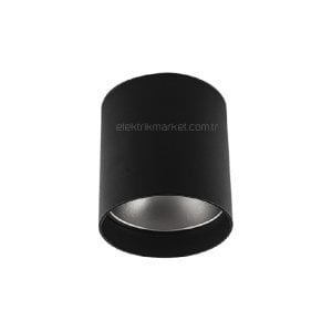 Cata Foça Sıva Üstü Dekoratif Armatürü Siyah Platin CT-5421