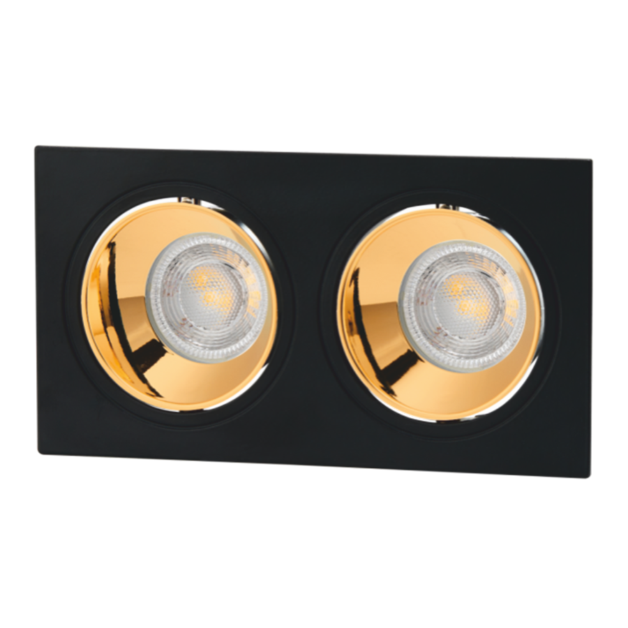 Cata 2'li Jaguar Siyah-Bakır Dekoratif Spot CT-5056 (Ampül ve Duy Hariç)