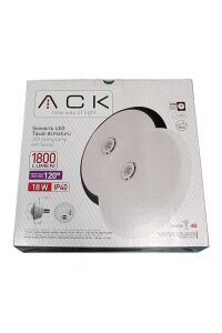 ACK 18W 4000K Naturel Beyaz Sensörlü Sıva Üstü LED Tavan Armatürü Beyaz AC17-00110