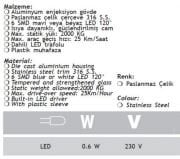 Jupiter Mavi Işık LED Gömme Bahçe Armatürü LG947