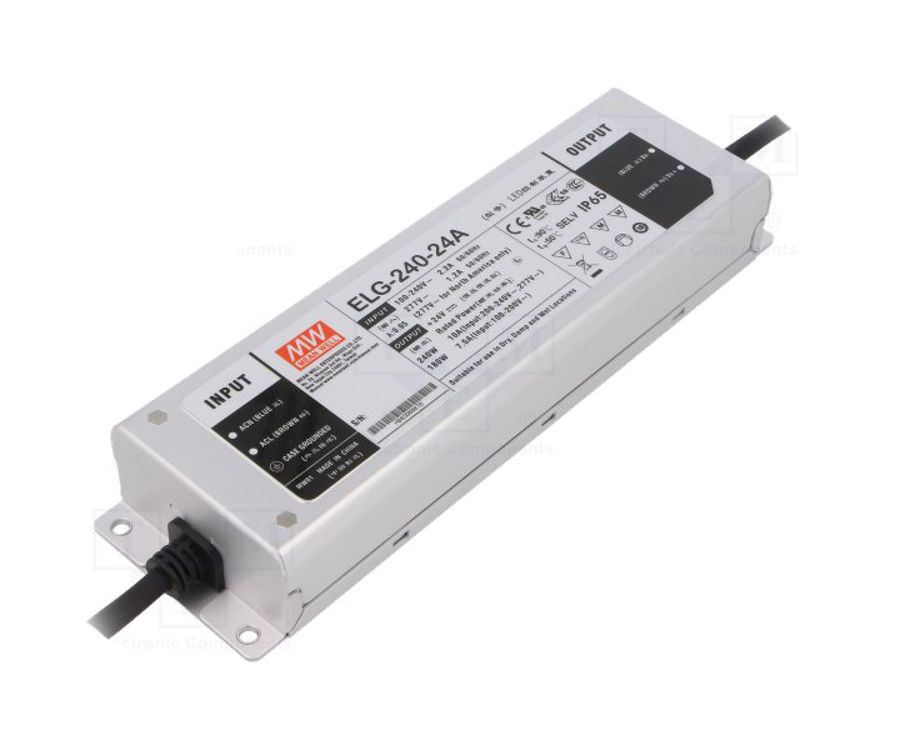 MEANWELL- ELG-240-24A 	24Vdc 10.0Amp ADJ  Led Sürücü - Güç kaynağı