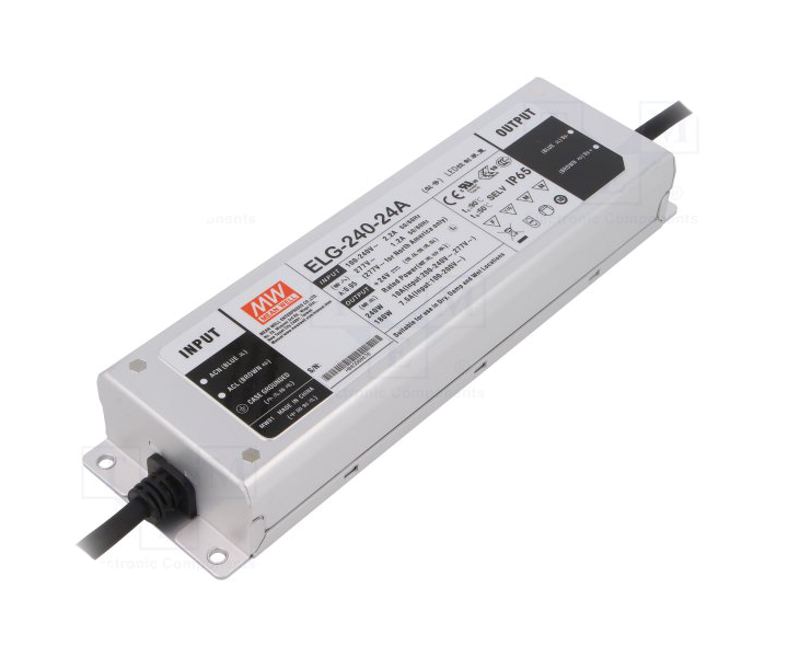 MEANWELL- ELG-240-24A 	24Vdc 10.0Amp ADJ  Led Sürücü - Güç kaynağı