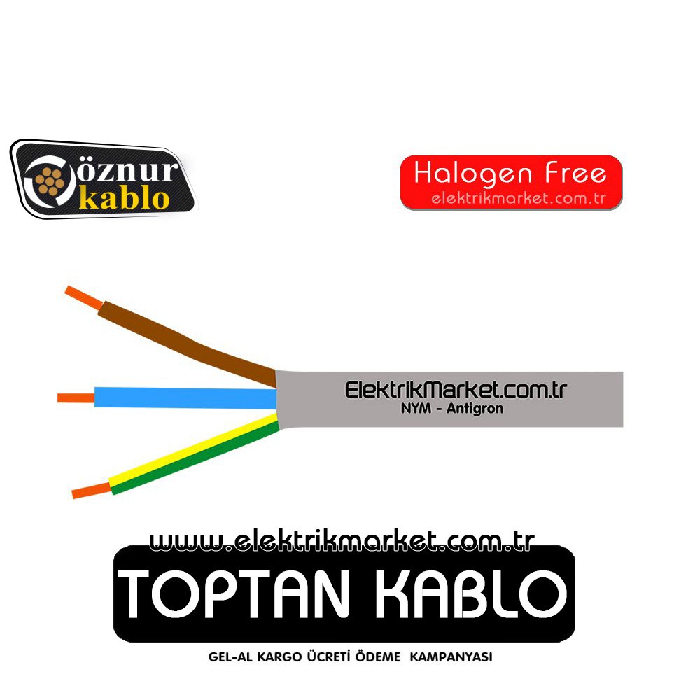 Öznur Kablo 3x1,5 mm NHXMH (Halogen Free) | www.elektrikmarket.com.tr