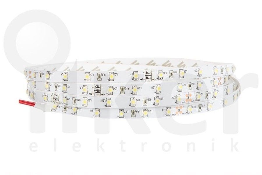 Tek Çip 3528 SMD Şerit Led 24 VDC İç Mekan 5 Mt. Sıcak Beyaz Işık FSFI.3528.3020.6024