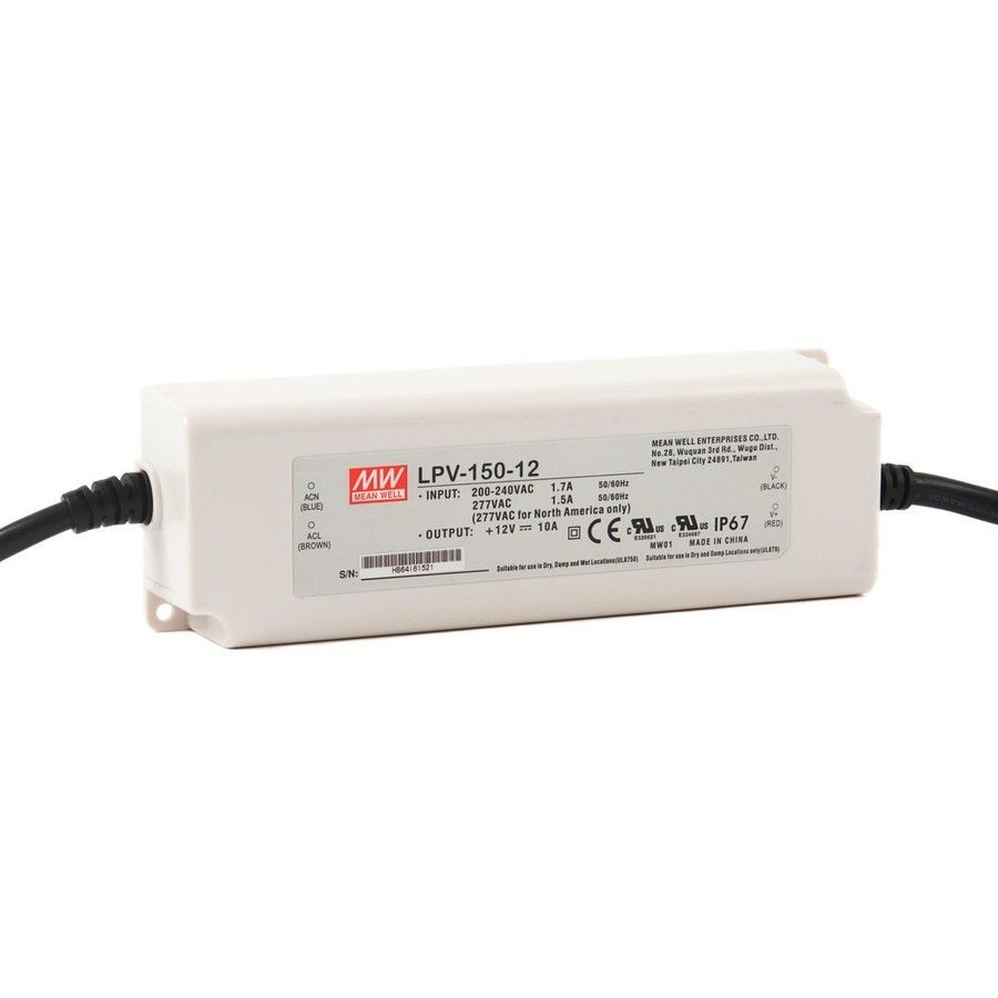 MEANWELL- LPV-150-12 	12VDC 10.0Amp IP67  Led Sürücü - Güç kaynağı