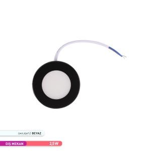 ACK 2,5W 6500K Sıva Altı LED Spot Armatür Siyah AH07 01230