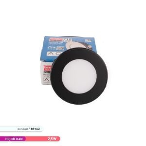 ACK 2,5W 6500K Sıva Altı LED Spot Armatür Siyah AH07 01230