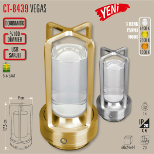 Cata Vegas Şarjlı Masa Lambası CT-8439