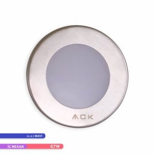 ACK LED Mavi Işık 1,5W 7,75 cm x 5,3 cm  Merdiven-Duvar Armatürü AH07-00764