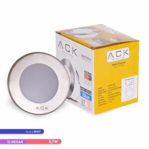 ACK LED Mavi Işık 1,5W 7,75 cm x 5,3 cm  Merdiven-Duvar Armatürü AH07-00764