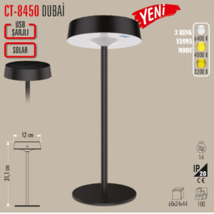 Cata Dubai Şarjlı Masa Lambası CT-8450
