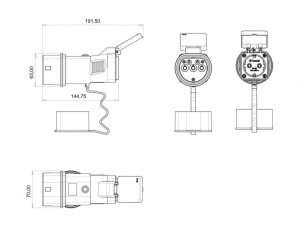 Bemis Elektrikli Araç Şarj V2L Tek Çıkışlı Adaptör BKT-2102-2001