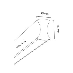 Goya 39 W + 26 W 90 cm Sıva Üstü ve Sarkıt Led Armatür GY 8049-90