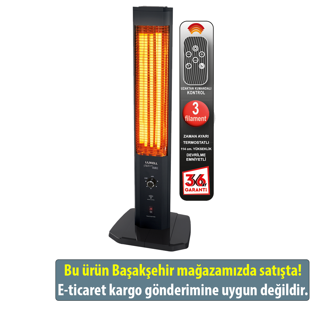 Luxell 1800W Üç Flament Kule Tipi Kumandalı Isıtıcı MH 1800 Triple