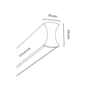 Goya 75 W + 51 W 180cm Sıva Üstü ve Sarkıt Led Armatür GY 8049 180