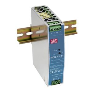 MEANWELL- NDR-075-24 24Vdc 3.2Amp DIN Rail  Ray Montaj