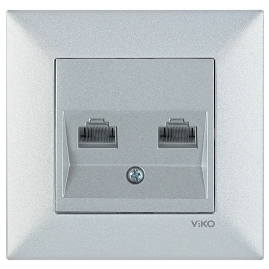 Viko Artline Trenda İkili Data Prizi (RJ45 CAT5E) (Çerçeve Hariç) Antrasit