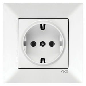 Viko Meridian Topraklı Priz (Çerçeve Hariç) - Beyaz