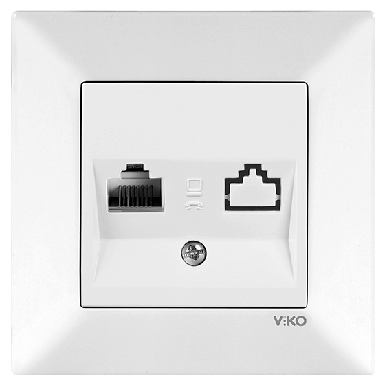 Viko Meridian Tekli Data Prizi (RJ45 CAT5E) (Çerçeve Hariç) - Beyaz