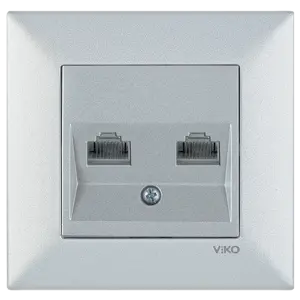 Viko Artline Trenda İkili Data Prizi (2 x RJ45 CAT6) (Çerçeve Hariç) Metalik Beyaz