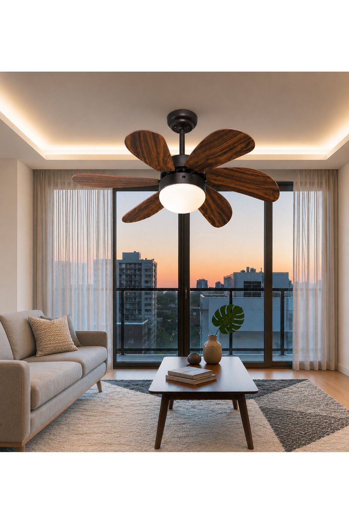 Vanti KCF280K 30W Ahşap Desenli 75CM (30 İnç) Uzaktan Kumandalı Tavan Vantilatörü