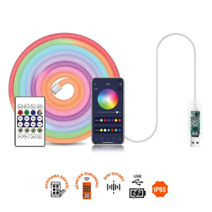 K2 KCL041 USB'li Kumandalı Magic Neon LED RGB 5 Metre Set