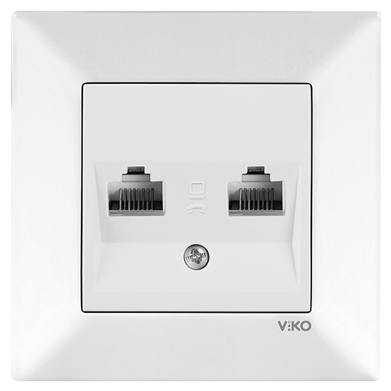 Viko Meridian İkili Data Prizi (RJ45 CAT5E) (Çerçeve Hariç) - Beyaz