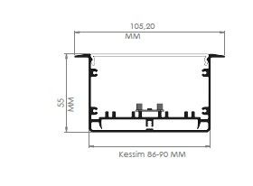 Darklight 155 32W 1200 Sıva Altı Linear Düz Difüzör DL1555 1200