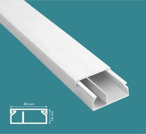 Mutlusan 40x16 mm Kablo Kanalı-Eko (Bölmeli)