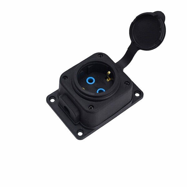 Bylion 1kmp-F Kauçuk Monofaze Duvar Priz Ip44 F Type (Schuco) Siyah