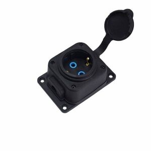 Bylion 1kmp-F Kauçuk Monofaze Duvar Priz Ip44 F Type (Schuco) Siyah
