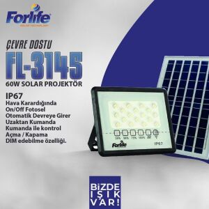 Forlife 60W SOLAR Led Sokak Projektör FL-3145