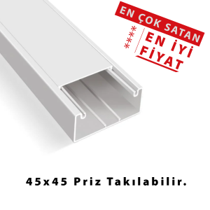 Mutlusan 100x50 mm İçten Kapaklı Kanal-Eko (Priz Seti Takılabilir)