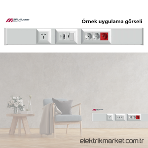 Mutlusan 100x50 mm İçten Kapaklı Kanal-Eko (Priz Seti Takılabilir)