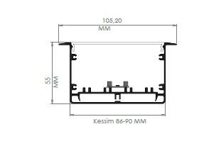 Darklight 155 86W 3000 mm Sıva Altı Linear Düz Difüzör DL1555 3000