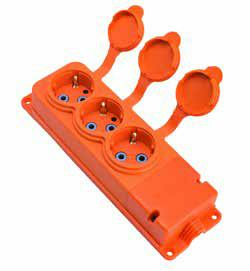 Bylion 3kmp-O Turuncu Kauçuk Monofaze Üçlü Grup Priz Ip44 Type