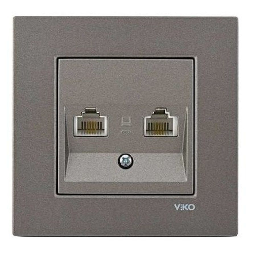 Viko Artline Novella Data-Numeris Telefon Prizi (RJ45-CAT5E-RJ11) ( Çerçeve Hariç )